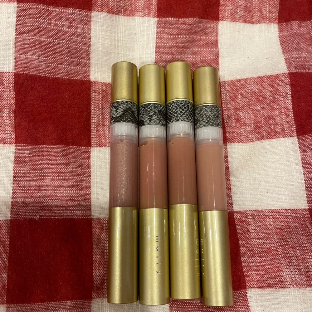 Mally High Shine Liquid Lip Gloss Lot of 4 NEW Perfect Pink Blossom Mally's Look